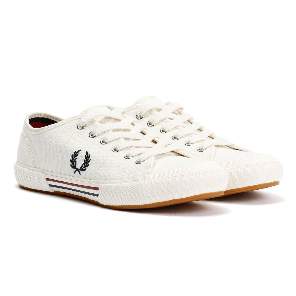 Fred Perry B708 Vintage Tennis Leinen Herren Weiße Sneakers
