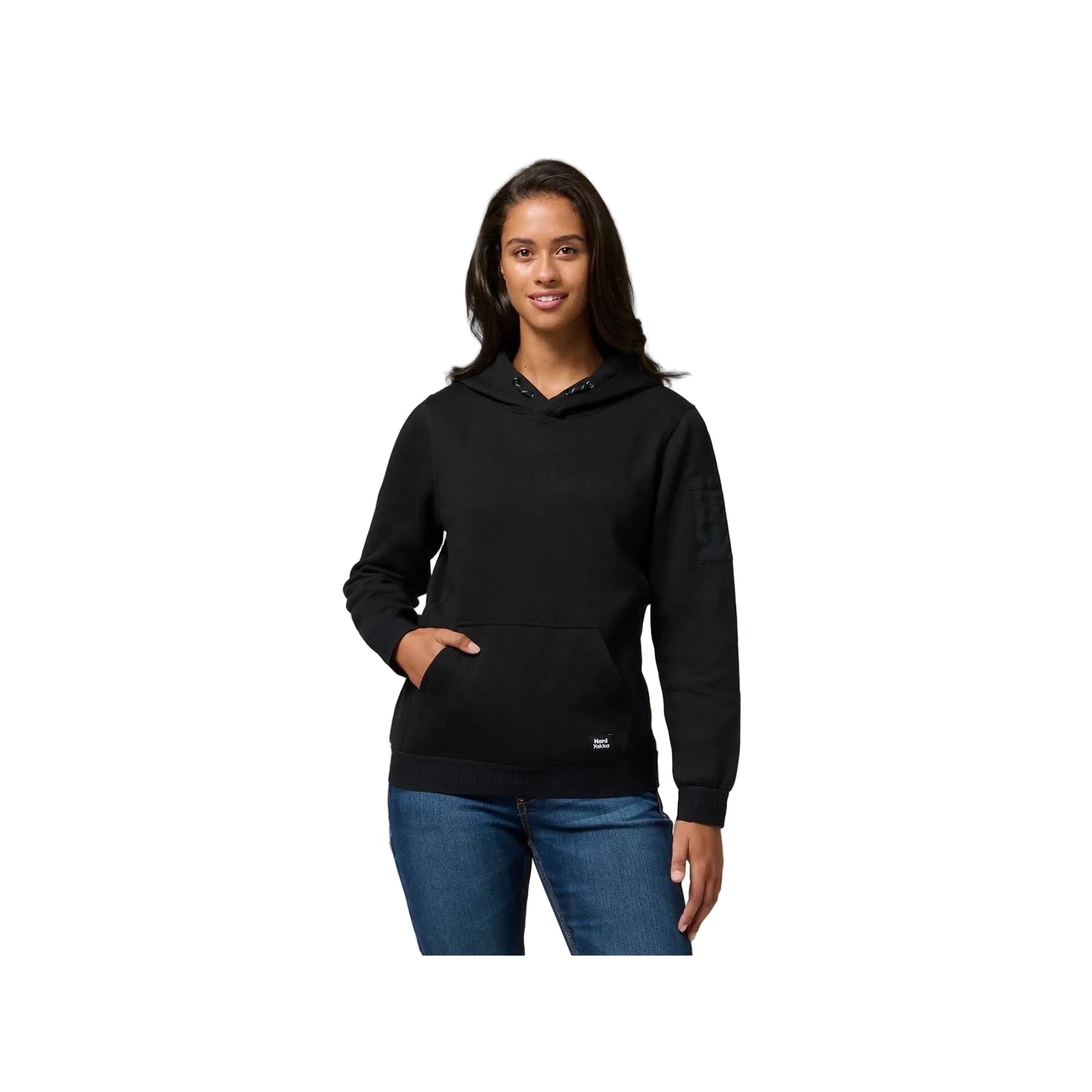 Hard Yakka Gladiator Baumwolle Damen Schwarz Kapuzenpullover