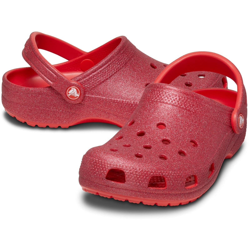 Crocs Classic Glitter Thermoplastische Kirschrote Clogs