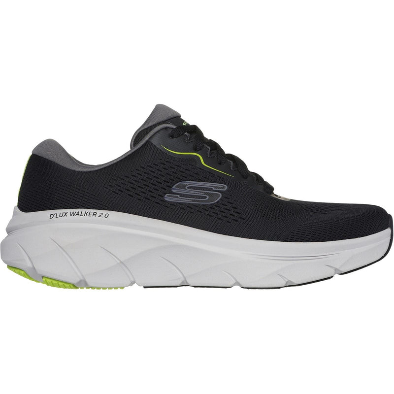 Skechers D'Lux Walker 2.0 Synthetik Herren Schwarz/Limette Sneakers