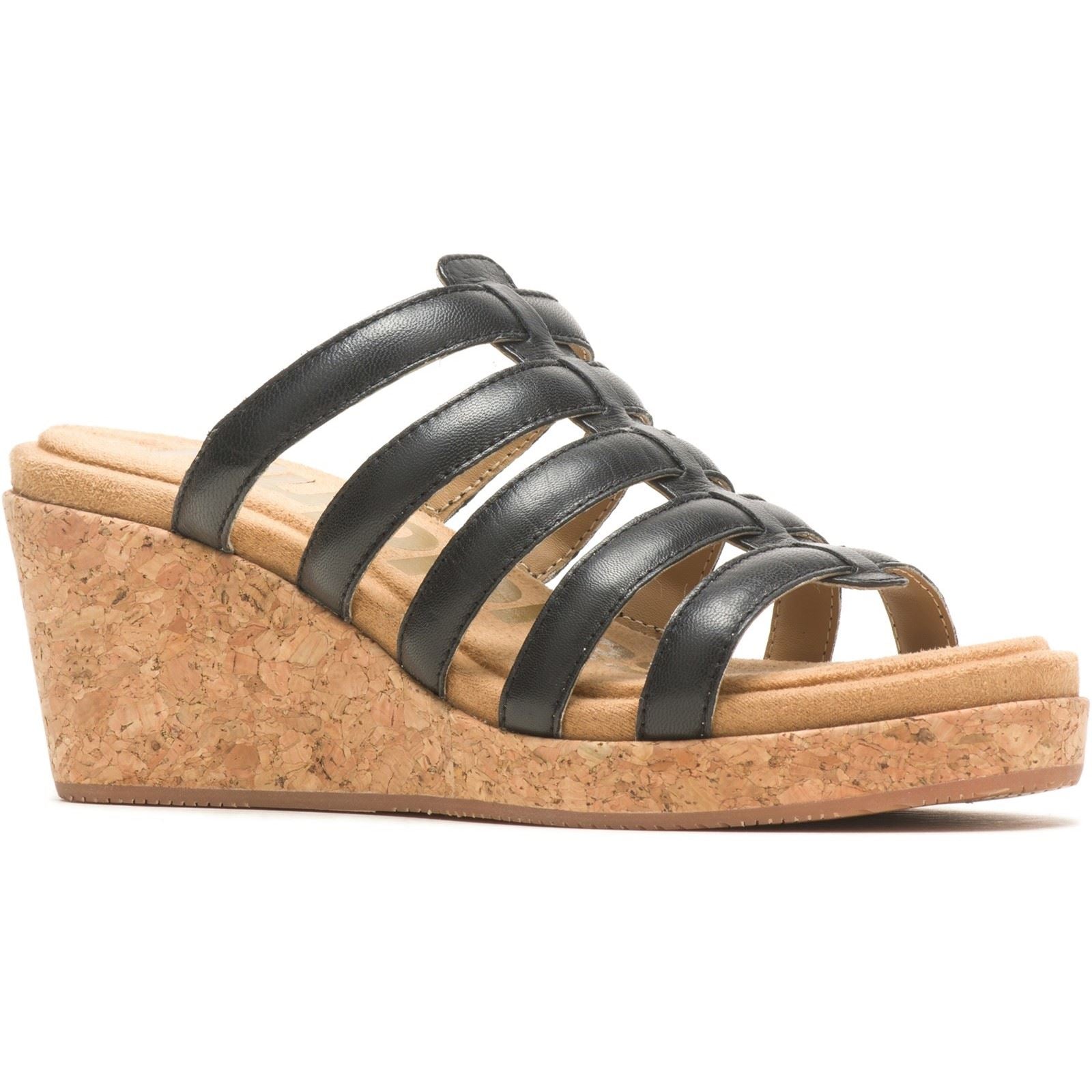 Hush Puppies Willow Slide Damen Keilabsatzschuhe Aus Schwarzem Leder