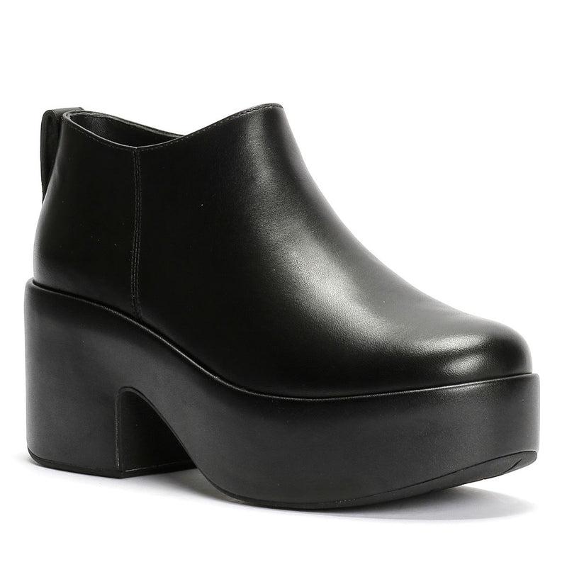 FitFlop Platfforms Heeled Short Leder Damen Schwarze Stiefel