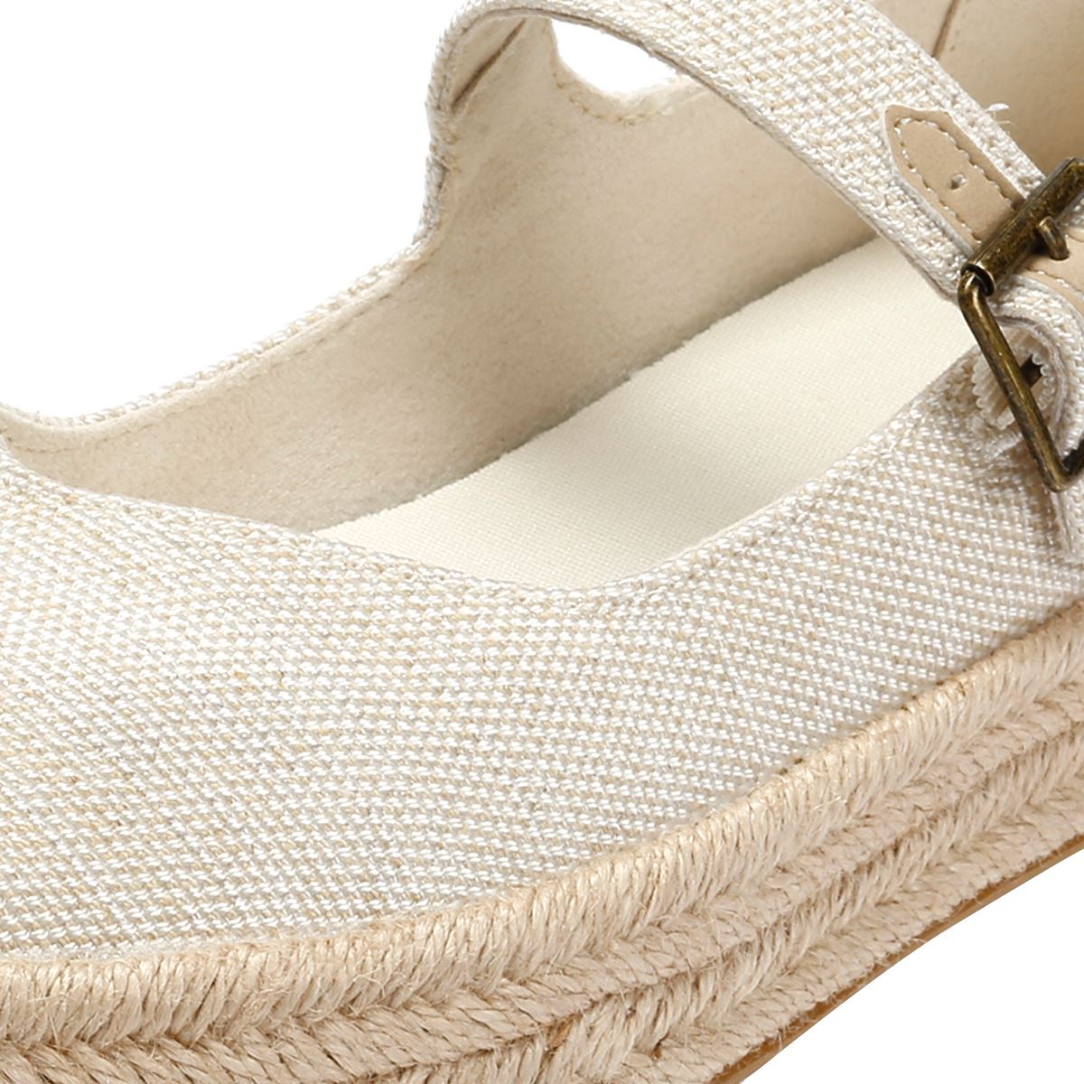 TOMS Carolina Mary Jane Textil Damen Weiße Espadrilles