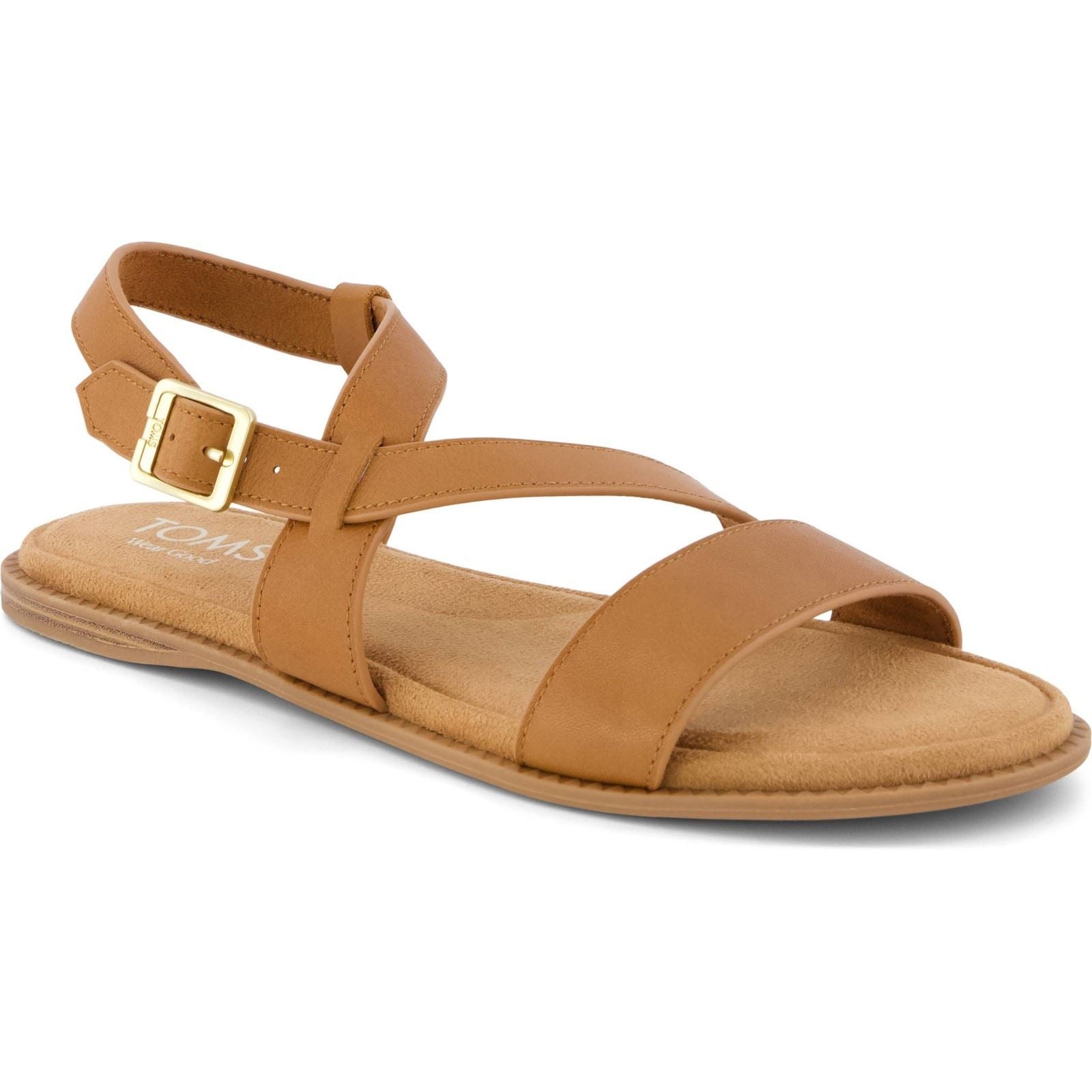TOMS Mar Leder Damen Braun Zucker Sandalen