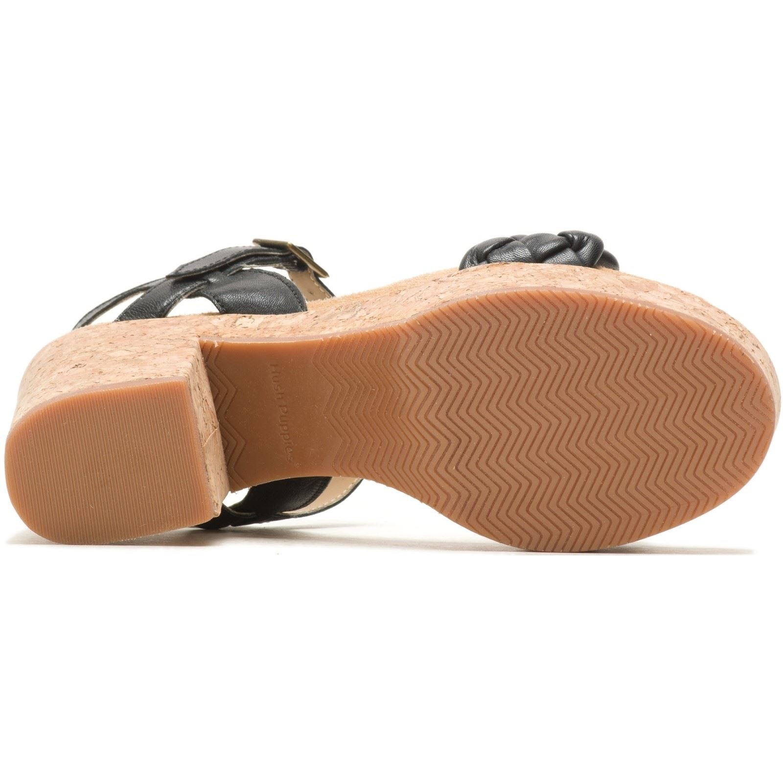 Hush Puppies Poppy Quarter Strap Damen Sandalen Aus Schwarzem Leder
