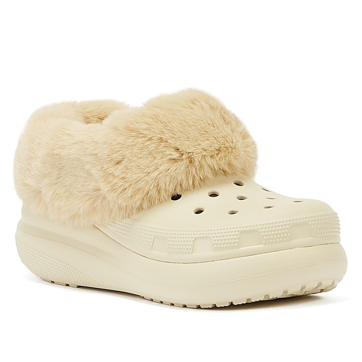 Crocs Furever Crush Clog Knochen Damen Beige Komfortschuhe