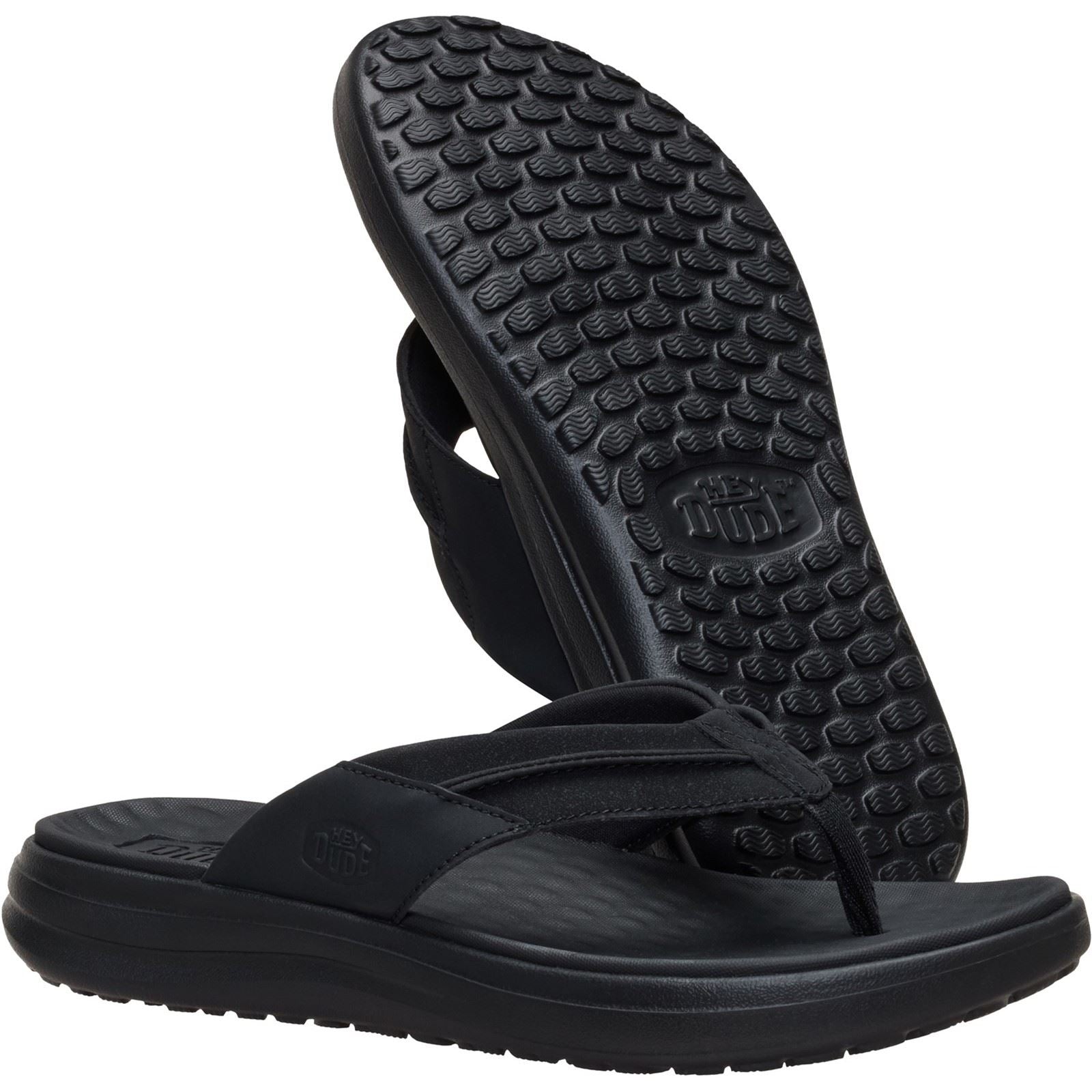 HEYDUDE Finn Flip Polyurethan Herren Schwarze Farbe Sandalen