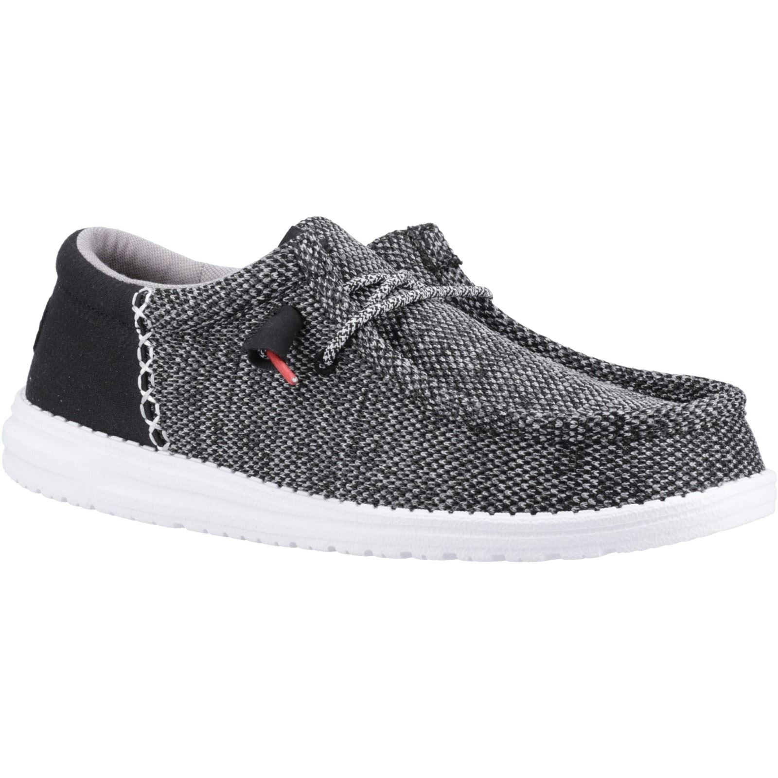 HEYDUDE Wally Funk Open Mesh Herren Bootsschuhe In Schwarz/Weiß