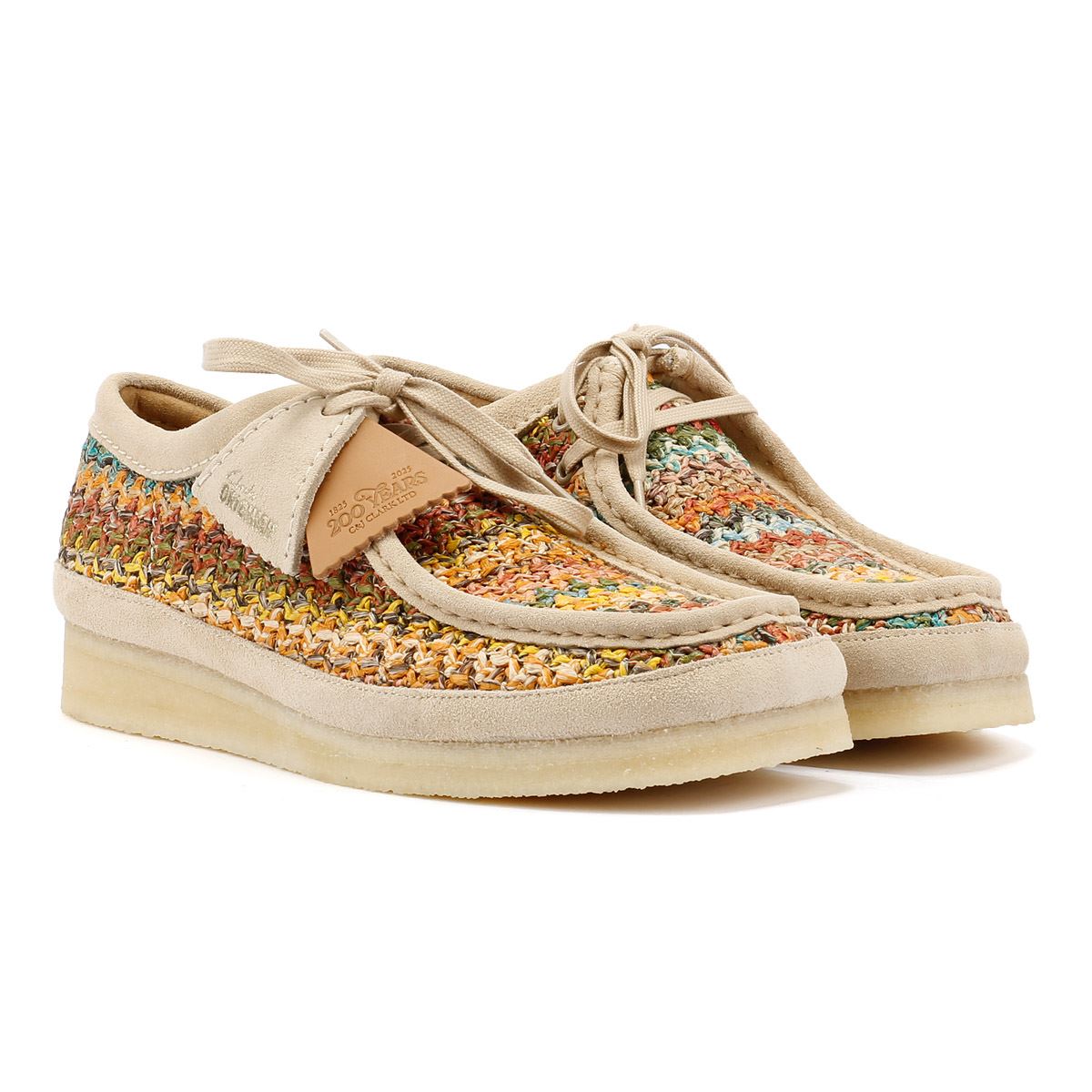 Clarks Originals Wallabee Raffia Herren Mehrfarbige Schnürschuhe