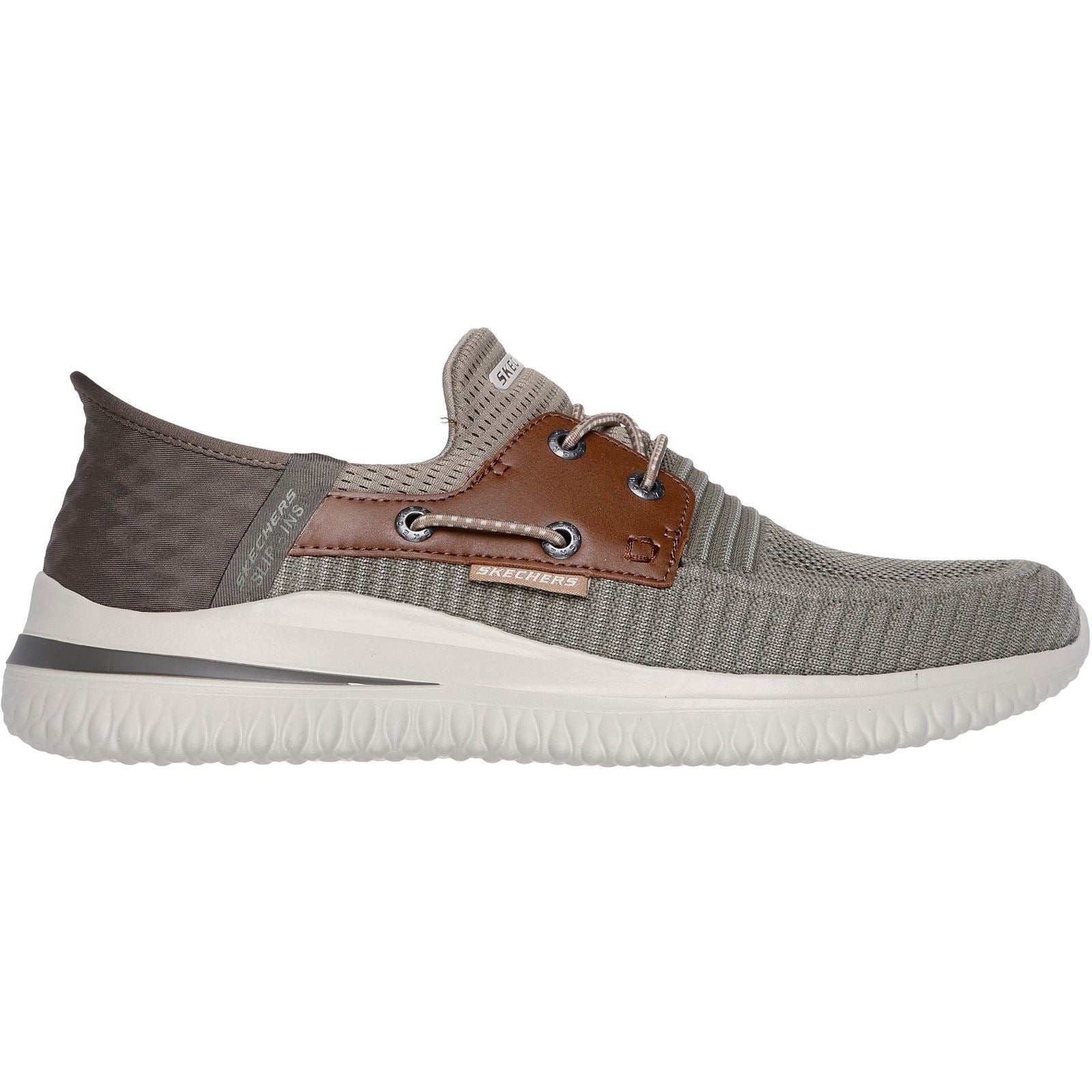 Skechers Delson 3.0 Roth Textile Herren Sneaker In Taupe/Braun