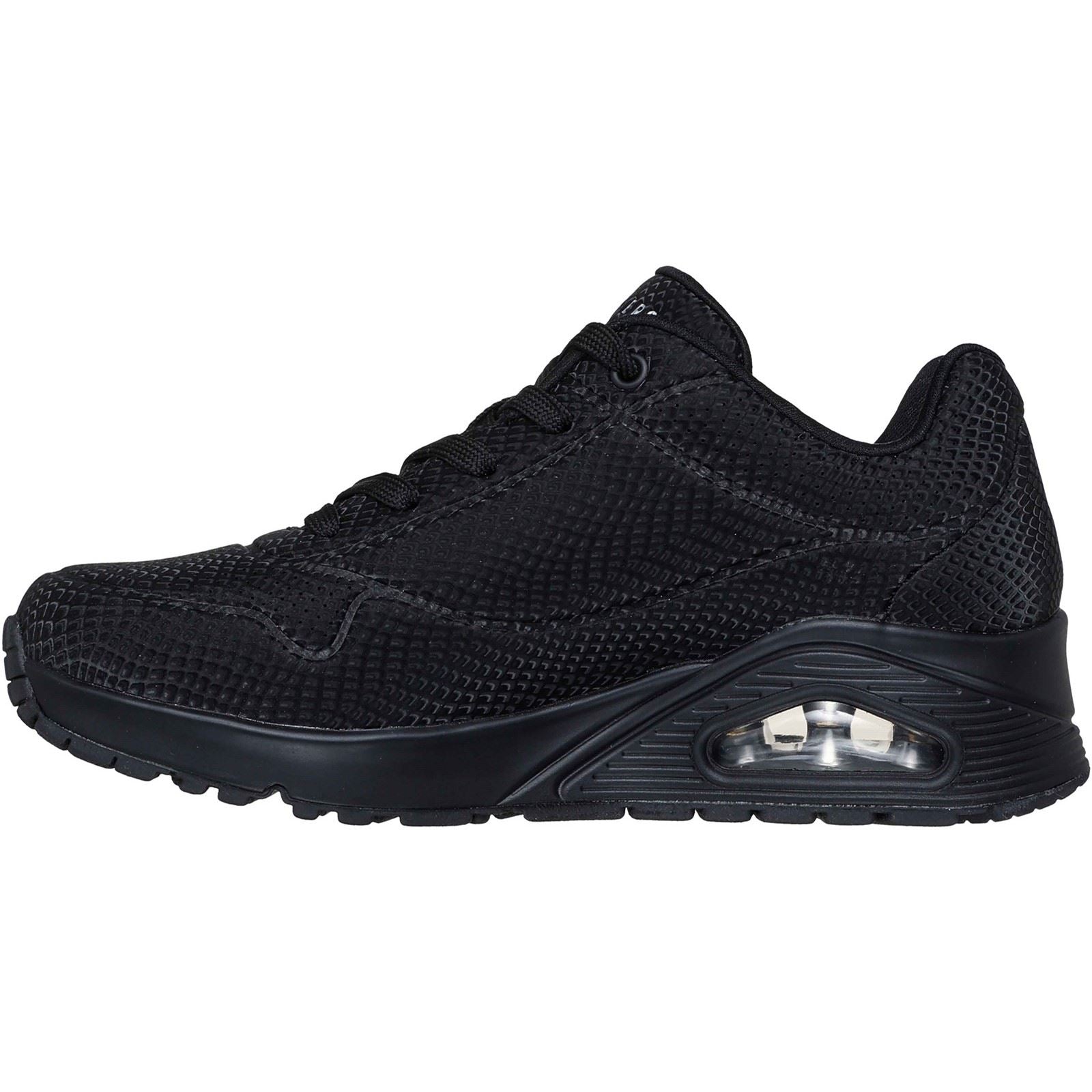 Skechers UNO - Shiny Scale Polyurethan Damen Schwarze Sneakers