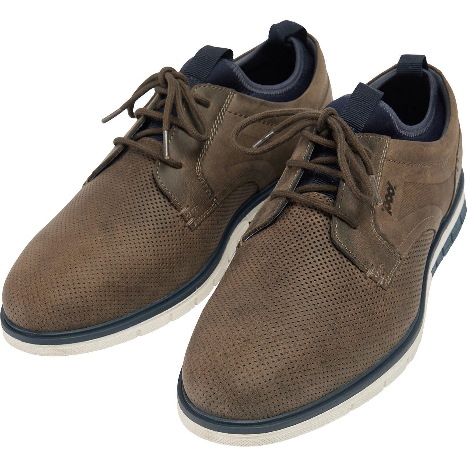 Pod Murphy Leder Herren Graue Schnürschuhe