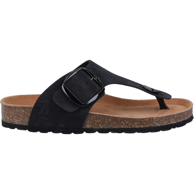 Hush Puppies Billie Damen Sandalen Aus Schwarzem Wildleder