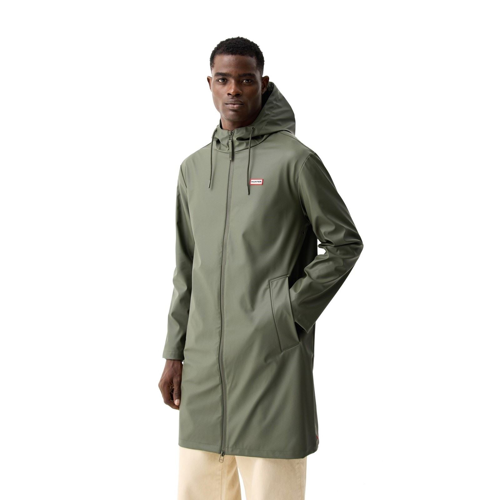 Hunter Andrea PU Rain Coat Unisex Erwachsene Grüner Regenmantel