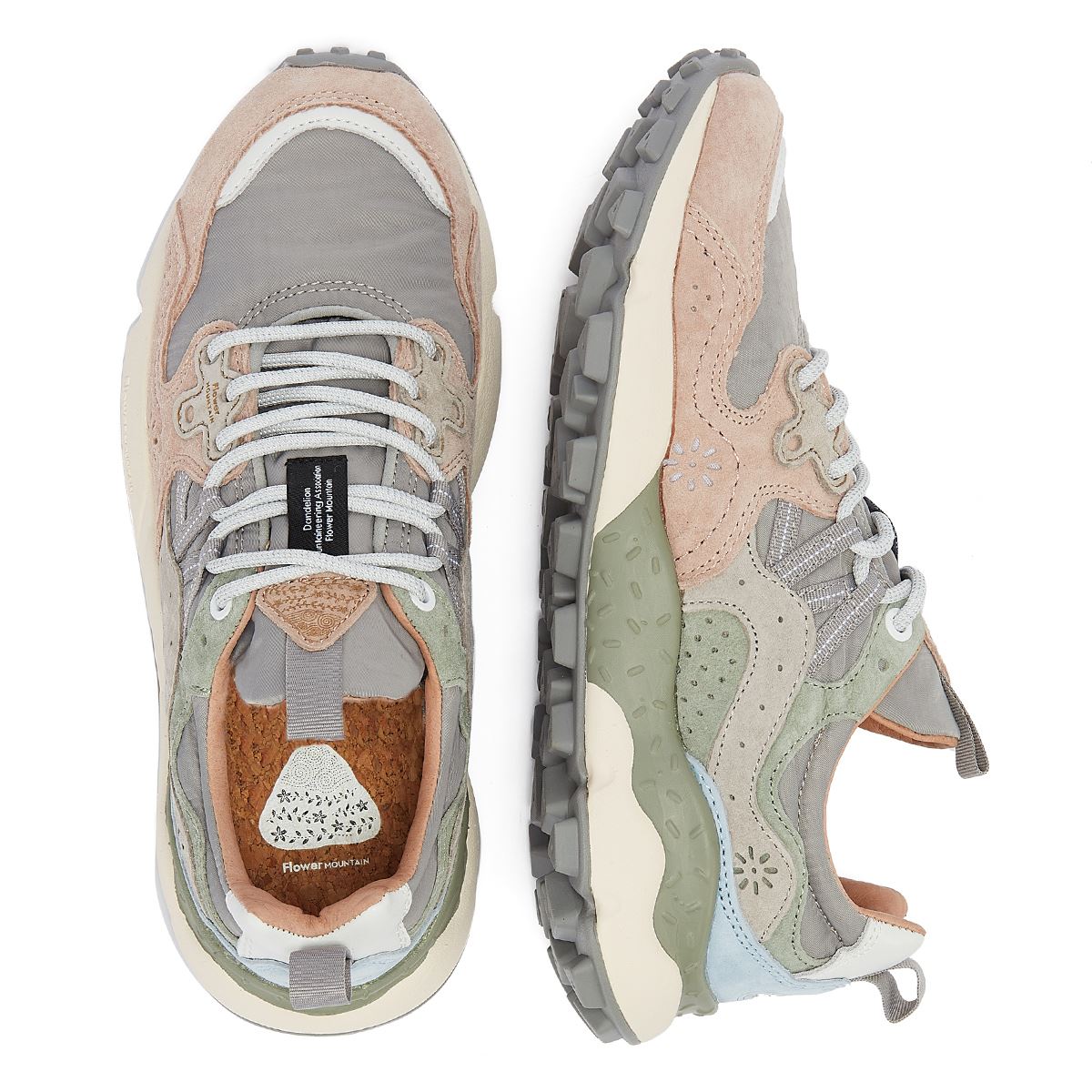 Flower Mountain Yamano 3 Uni Wildleder-Nylon Damen-Sneaker In Pink