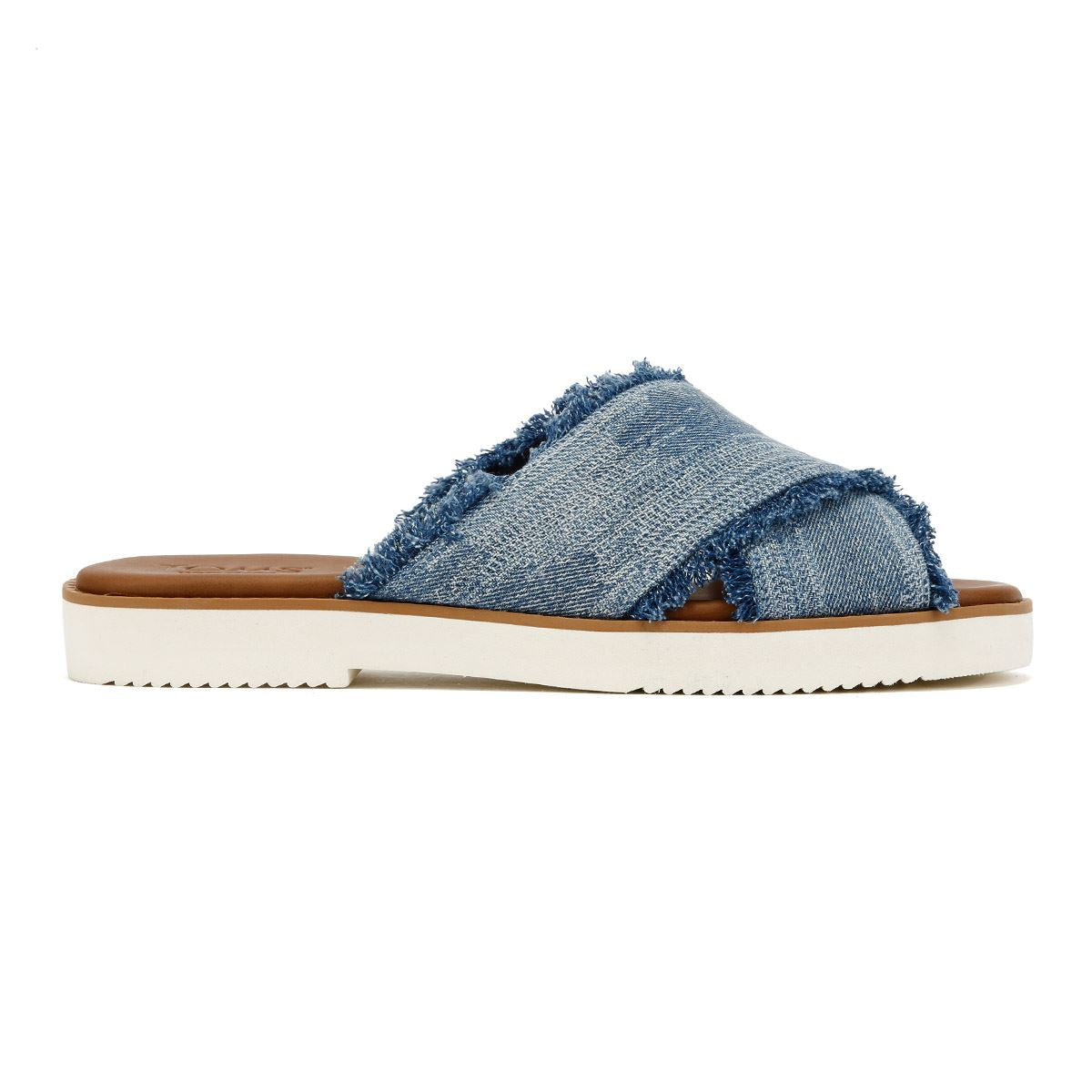 TOMS Mae Crossover Damen Sandalen In Blau Aus Denim