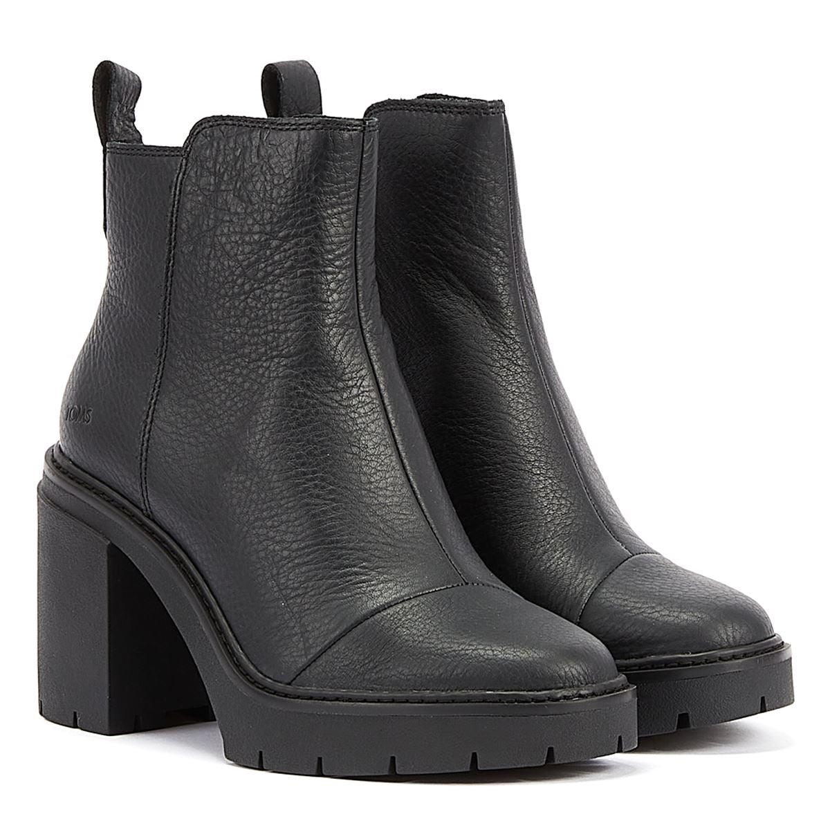 TOMS Lederstiefel Für Damen In Schwarz