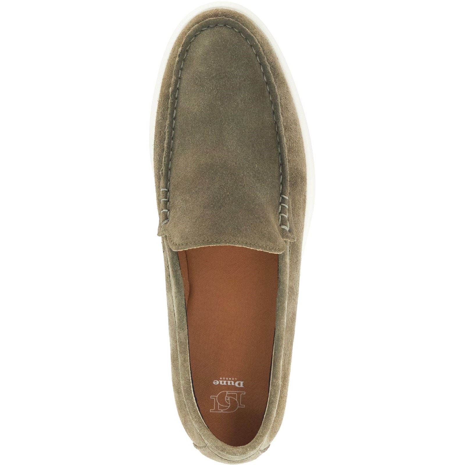 Dune Buftonn Herren Mokassins Aus Khaki Wildleder