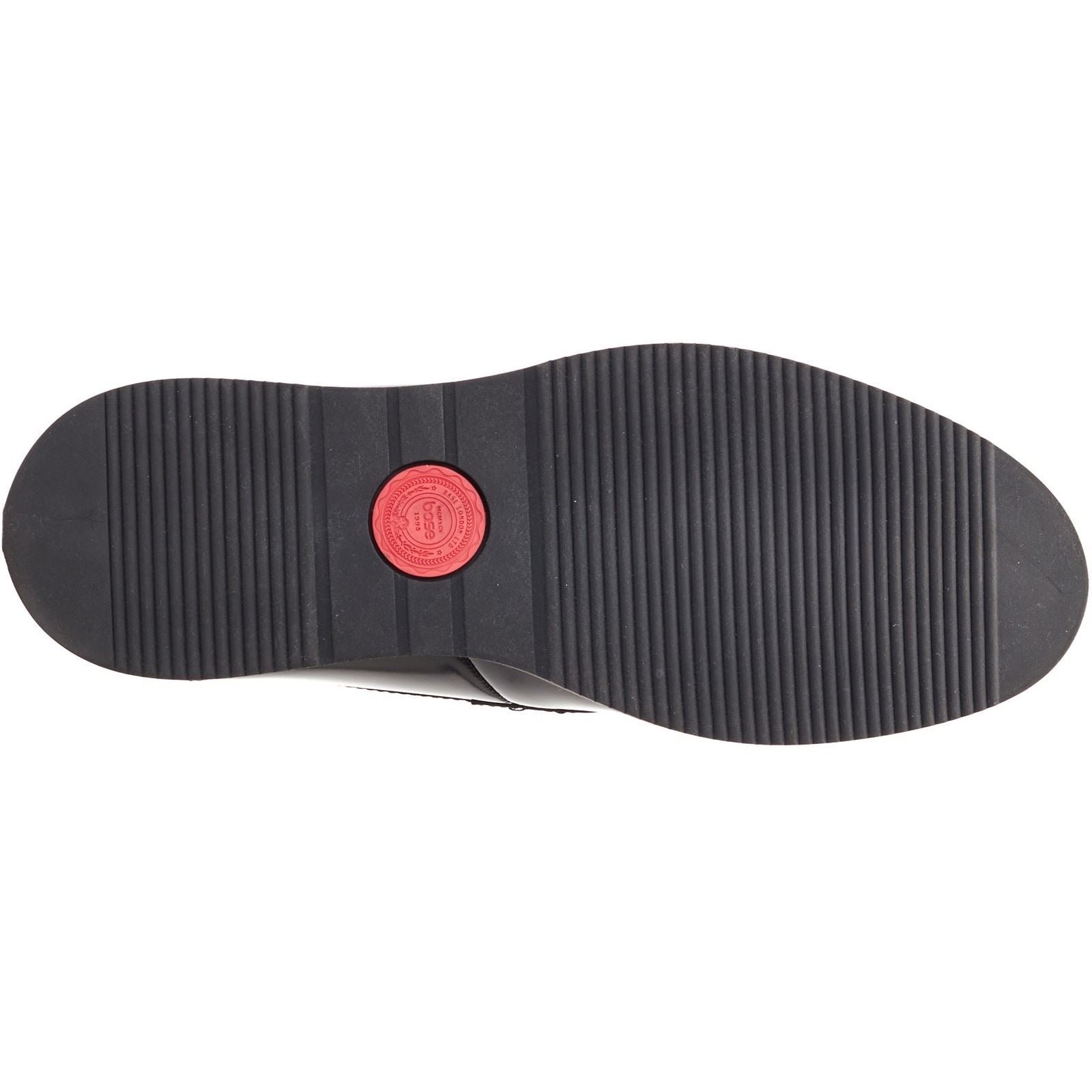 Base London Sid Leder Herren Schwarze Mokassins