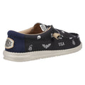 HEYDUDE Wally Stars n Skulls 100% Baumwolle Herren Bootsschuhe In Schwarz