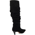 Dune Saunders Leder Damen Schwarze Farbe Absätze Knielange Stiefel