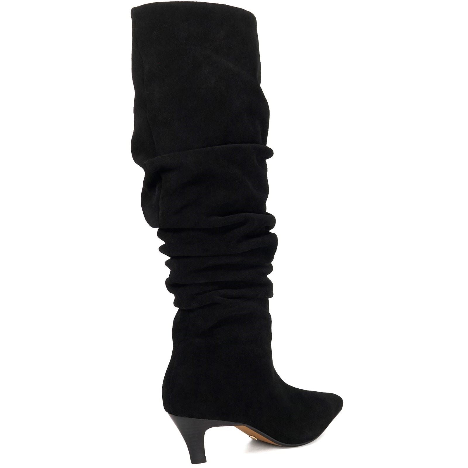 Dune Saunders Leder Damen Schwarze Farbe Absätze Knielange Stiefel