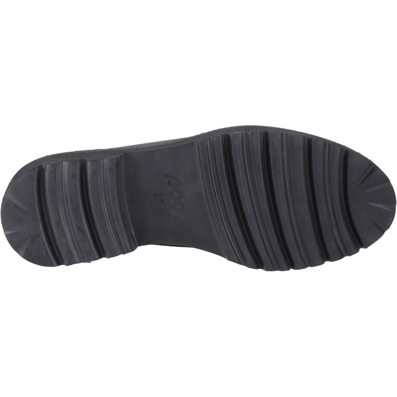 Pod Kenny Leder Frauen Schwarze Farbe Slipper