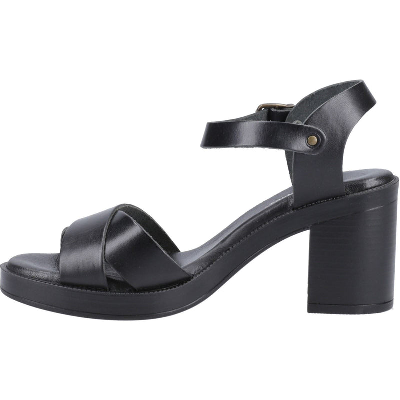 Hush Puppies Georgia Damen Sandalen Aus Schwarzem Vollleder