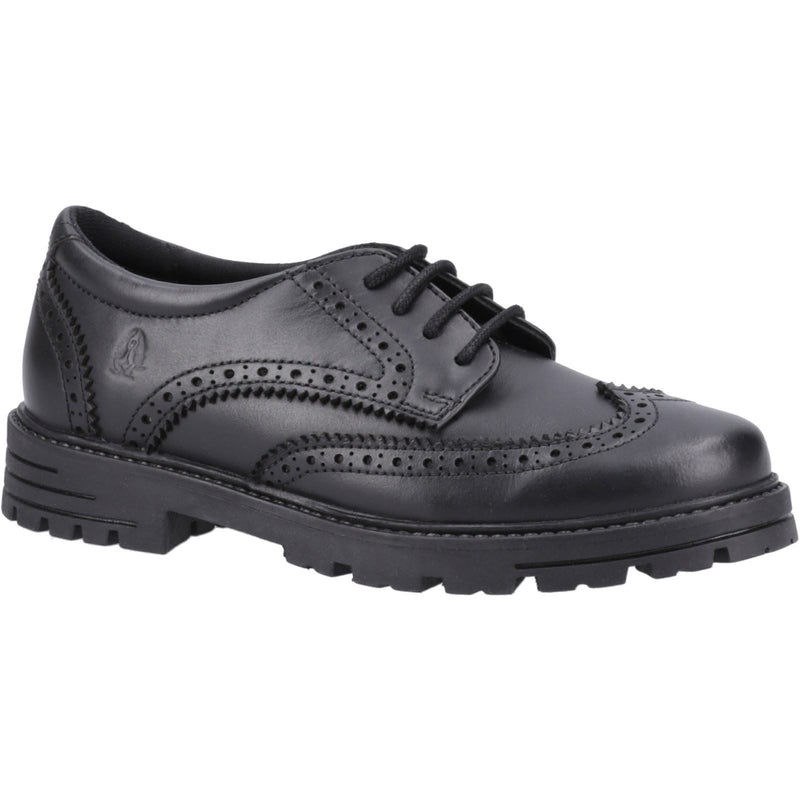 Hush Puppies Maxine Senior Mädchen Brogues Aus Schwarzem Leder