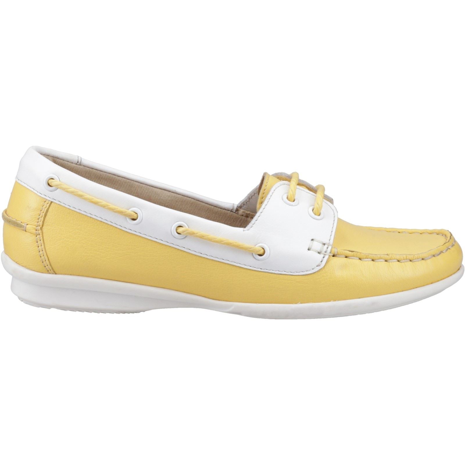 Hush Puppies Irene Damen Bootsschuhe Aus Gelbem Leder