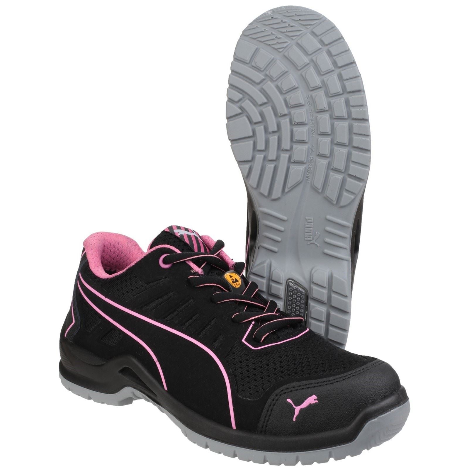Puma Safety Fuse Tech Textile Damen Schwarze Farbe Sicherheits Sneakers