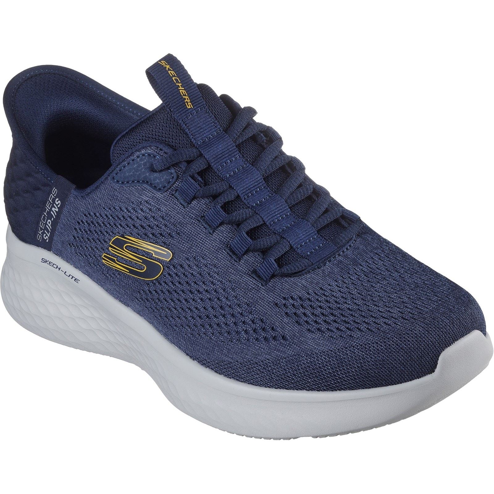Skechers Skech-Lite Pro Primebase Herren Turnschuhe In Marineblau/Gelb