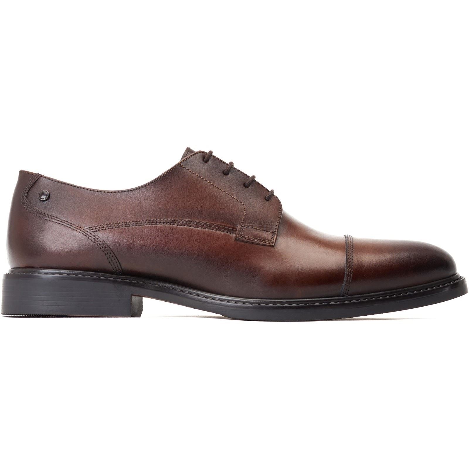 Base London Magnus Leder Herren Oxford Schuhe In Verbranntem Braun