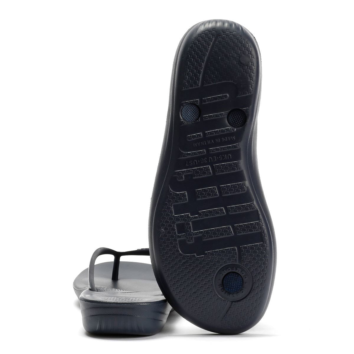 FitFlop Iqushion Ergonomic Gummi Frauen Blaue Flip-Flops