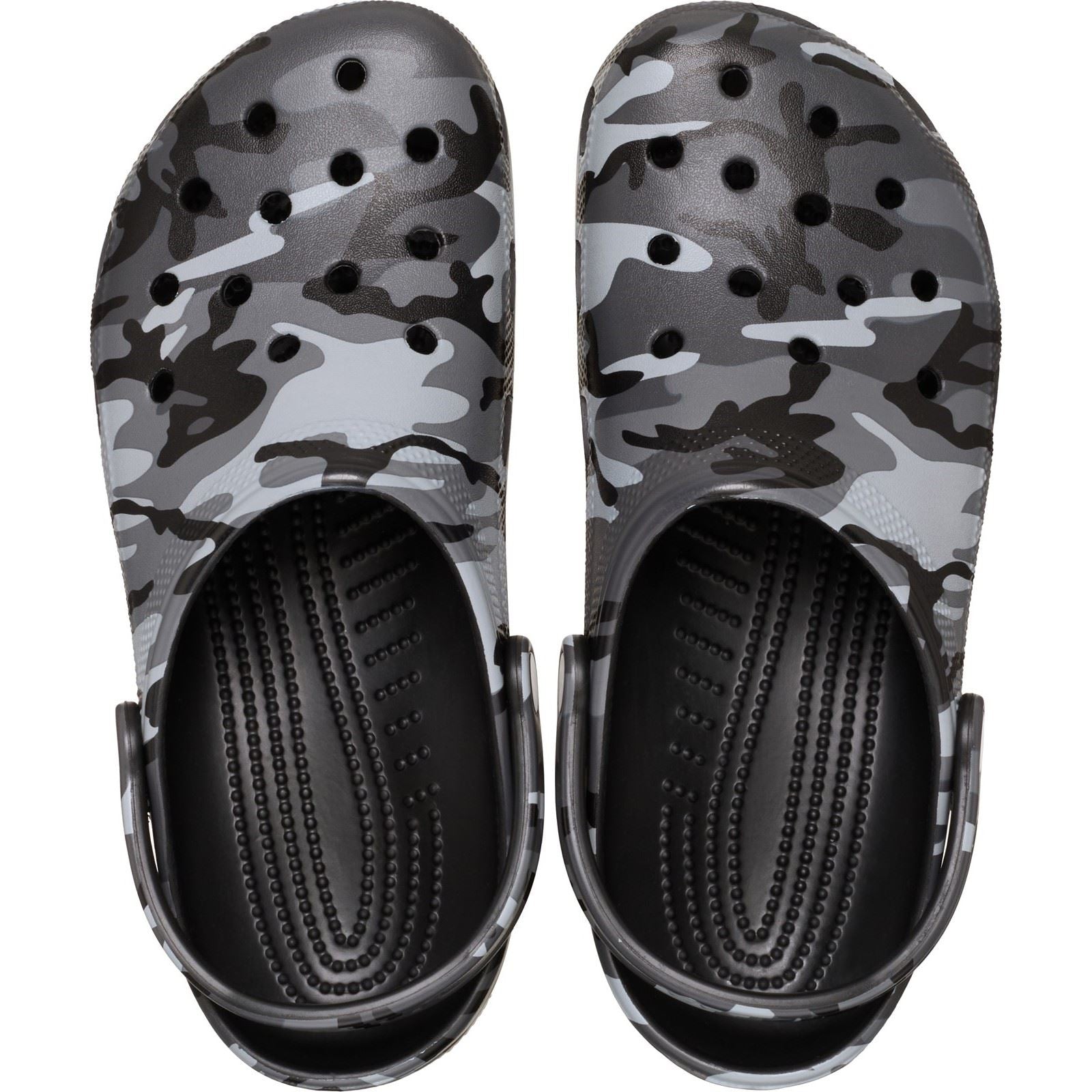 Crocs Classic Camouflage Clog Thermoplastische Männerclogs In Schwarz/Schiefergrau