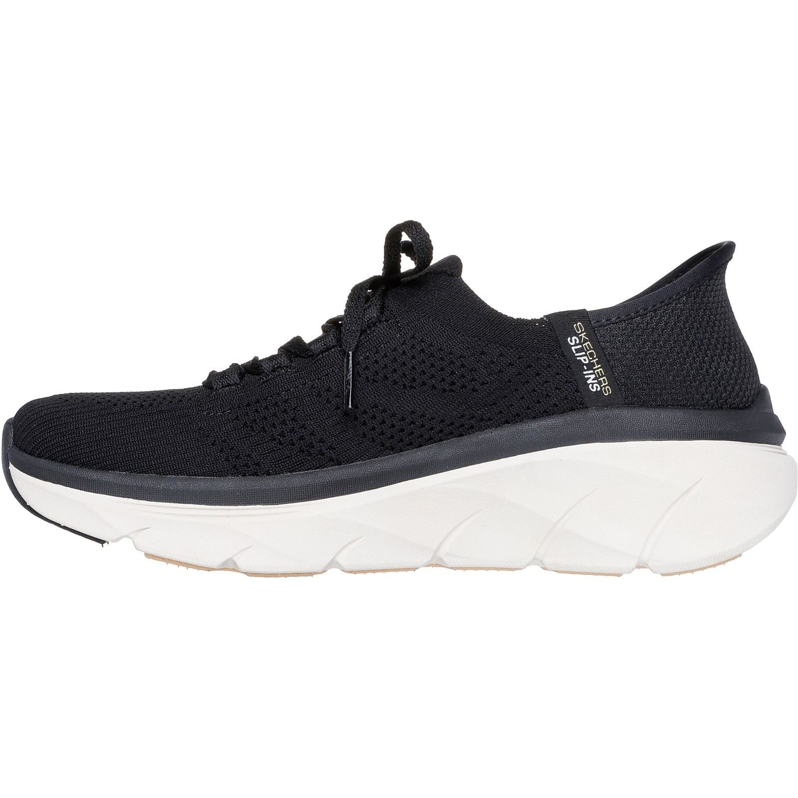 Skechers D'Lux Walker 2.0 Thrill Movement Synthetik Damen Sneakers In Schwarz/Braun