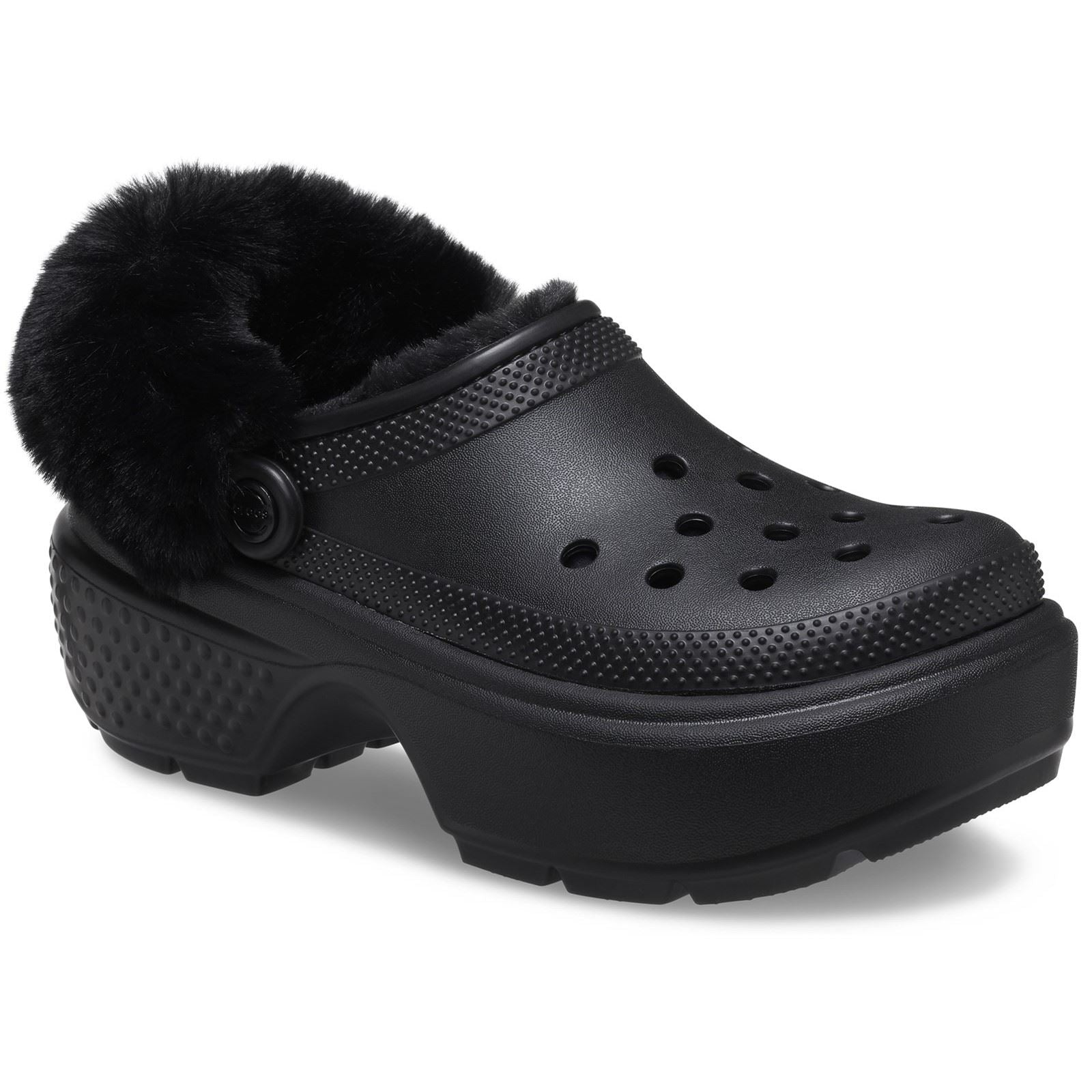 Crocs Stomp Lined Eva Damen Hausschuhe In Schwarz