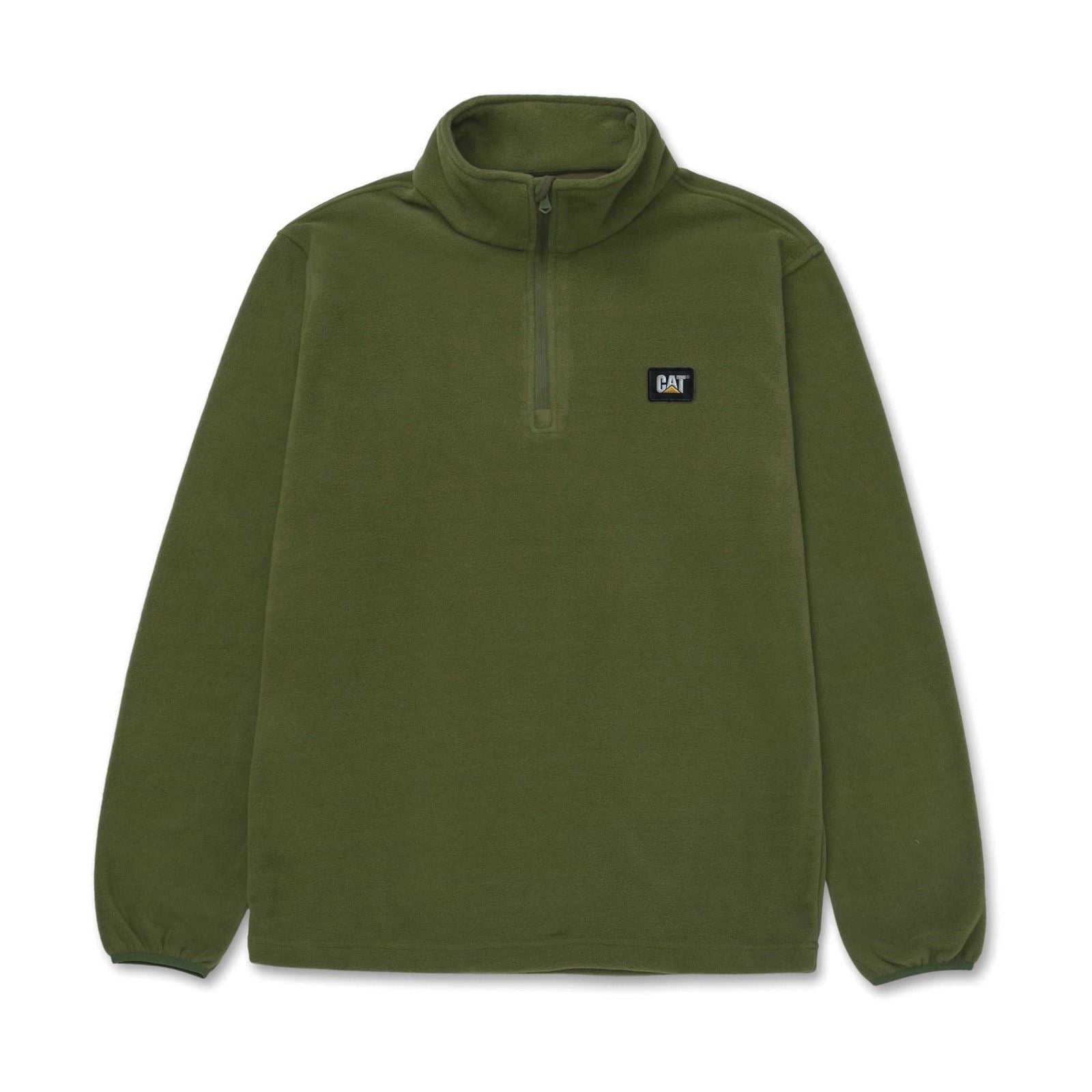 Caterpillar Cat Microfleece Quarter Zip Polyester Herren Grünes Sweatshirt