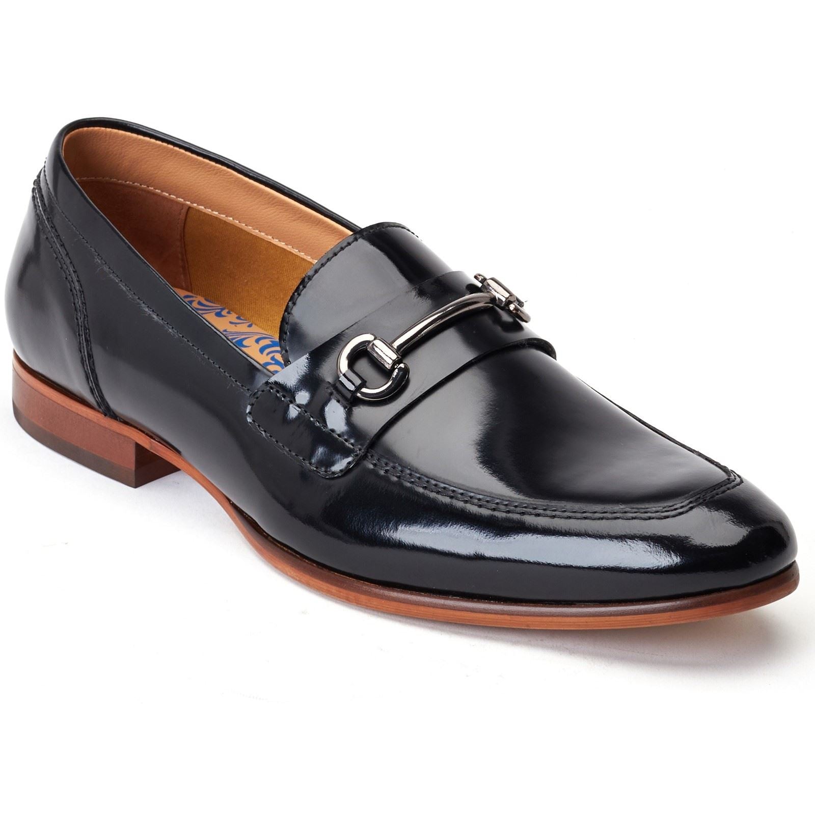 Base London Russo Leder Herren Schwarze Mokassins