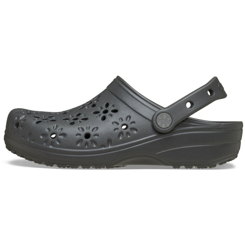Crocs Classic Floral Cut Out Thermoplastische Schwarze Farbe Sand Clogs