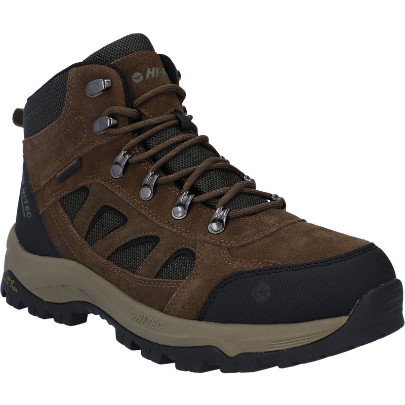 Hi-Tec Bandera Expedition Mid Wide Herren Wanderschuhe Aus Leder In Rauchbraun/Khaki