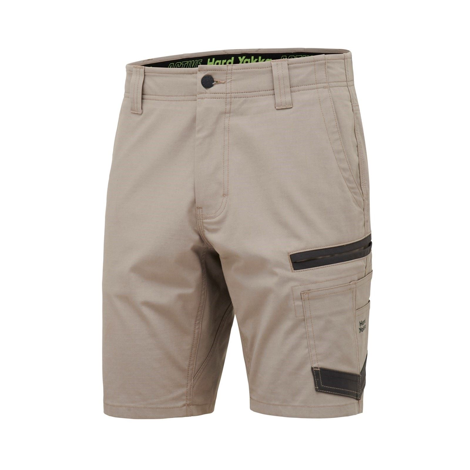 Hard Yakka Raptor Active Baumwoll Herren Shorts In Tan Knielang