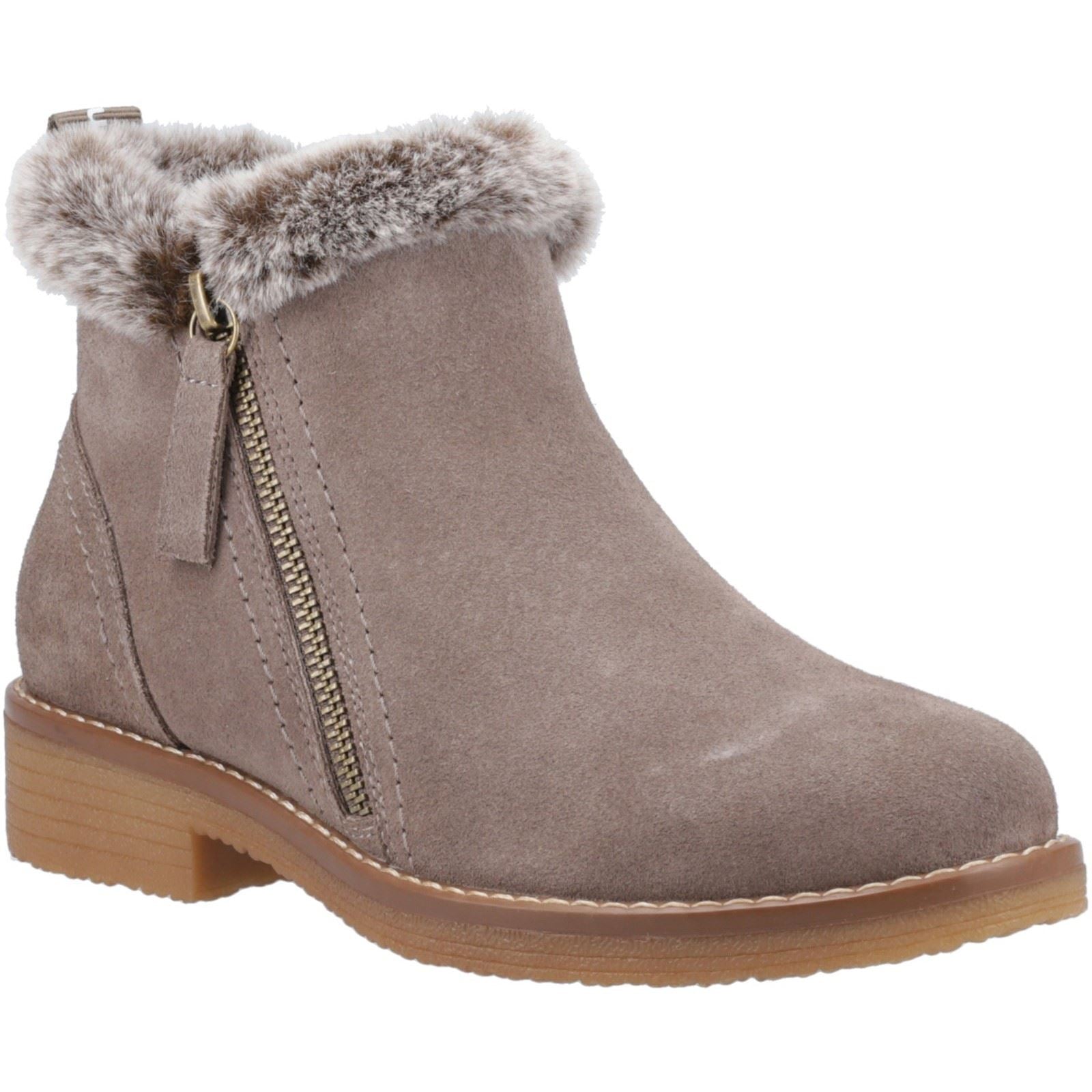 Hush Puppies Marnie Damen Wildleder Winter Stiefeletten in Taupe