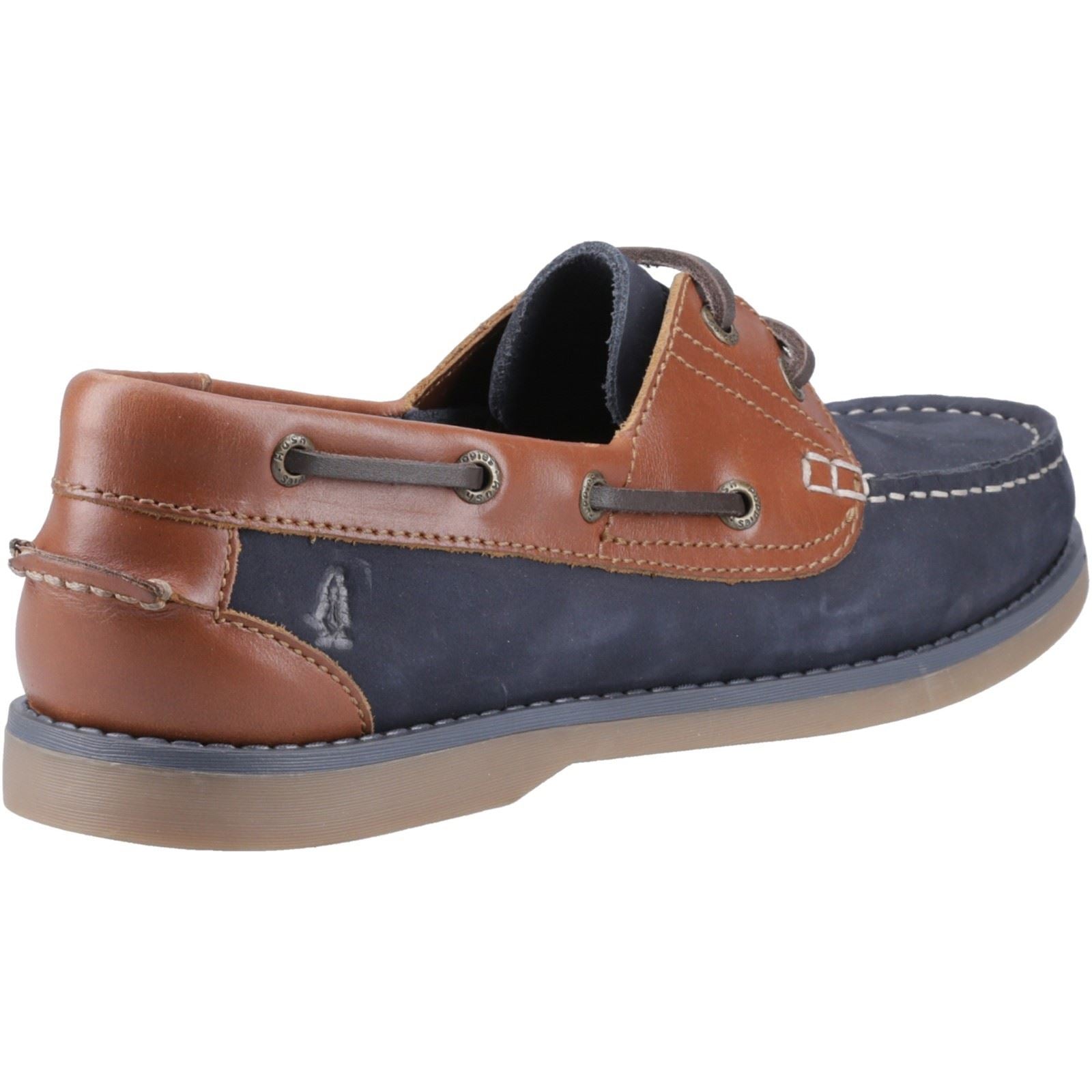 Hush Puppies Wilson Herren Bootsschuhe Aus Leder In Marineblau/Braun