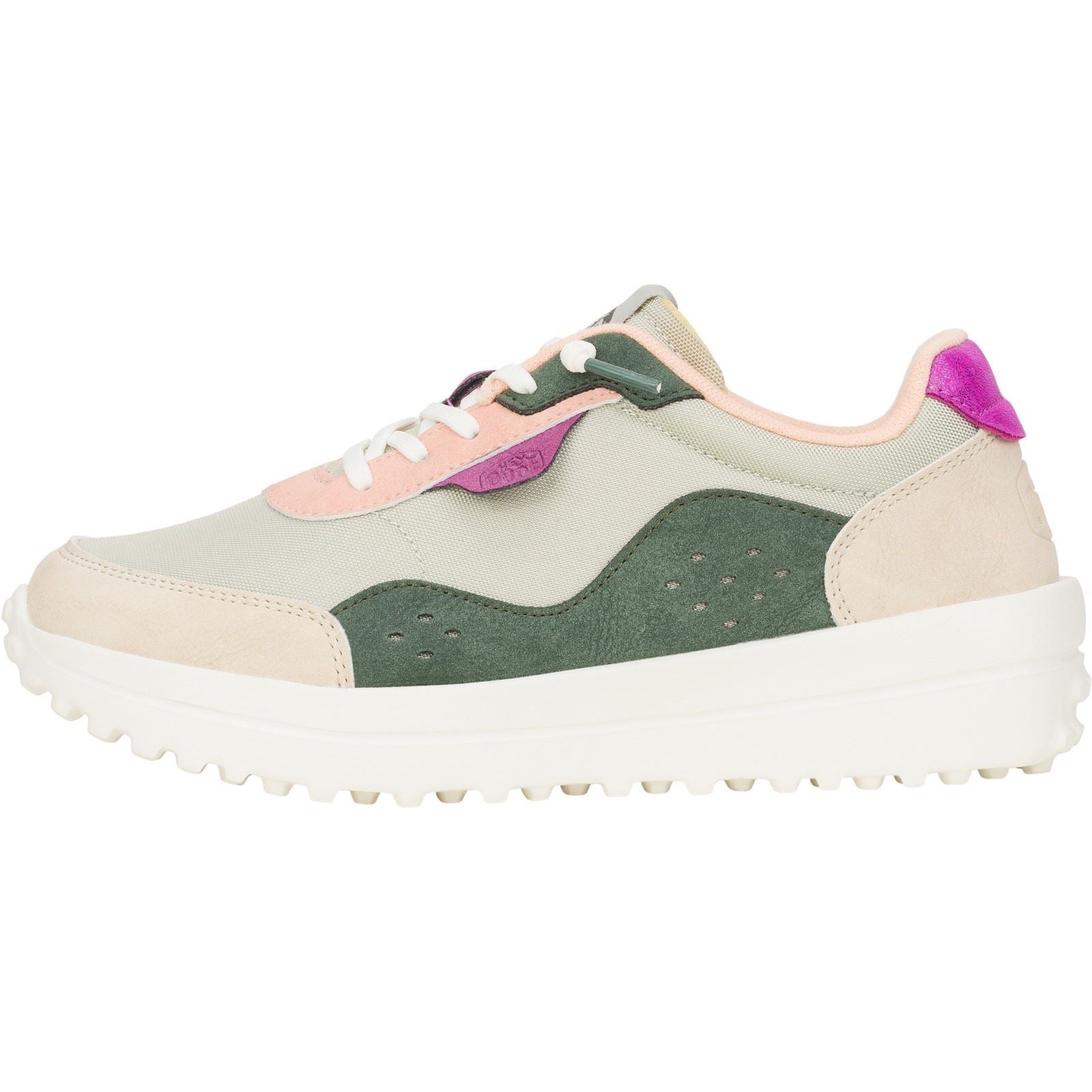 HEYDUDE Hayden Colorblock Polyester Damen Sneakers In Staubigem Olivgrün/Multifarben