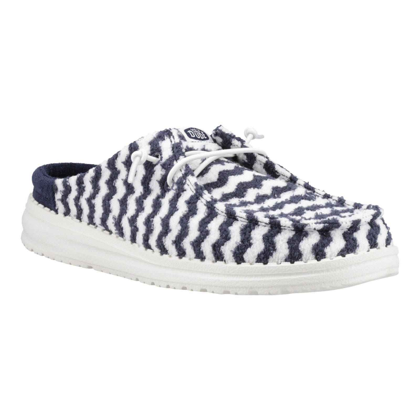 HEYDUDE Wendy Slip Terry Stripe Polyester Damen Navy Blazer/Egret Mules
