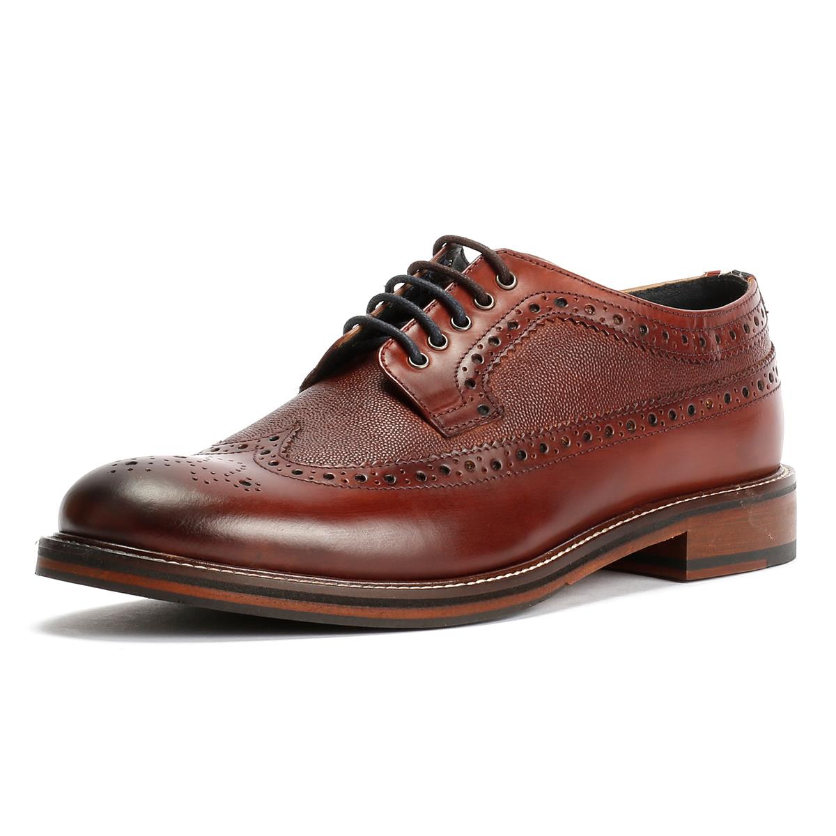 Ben Sherman Archie Brogue Herren Leder Braune Schnürschuhe