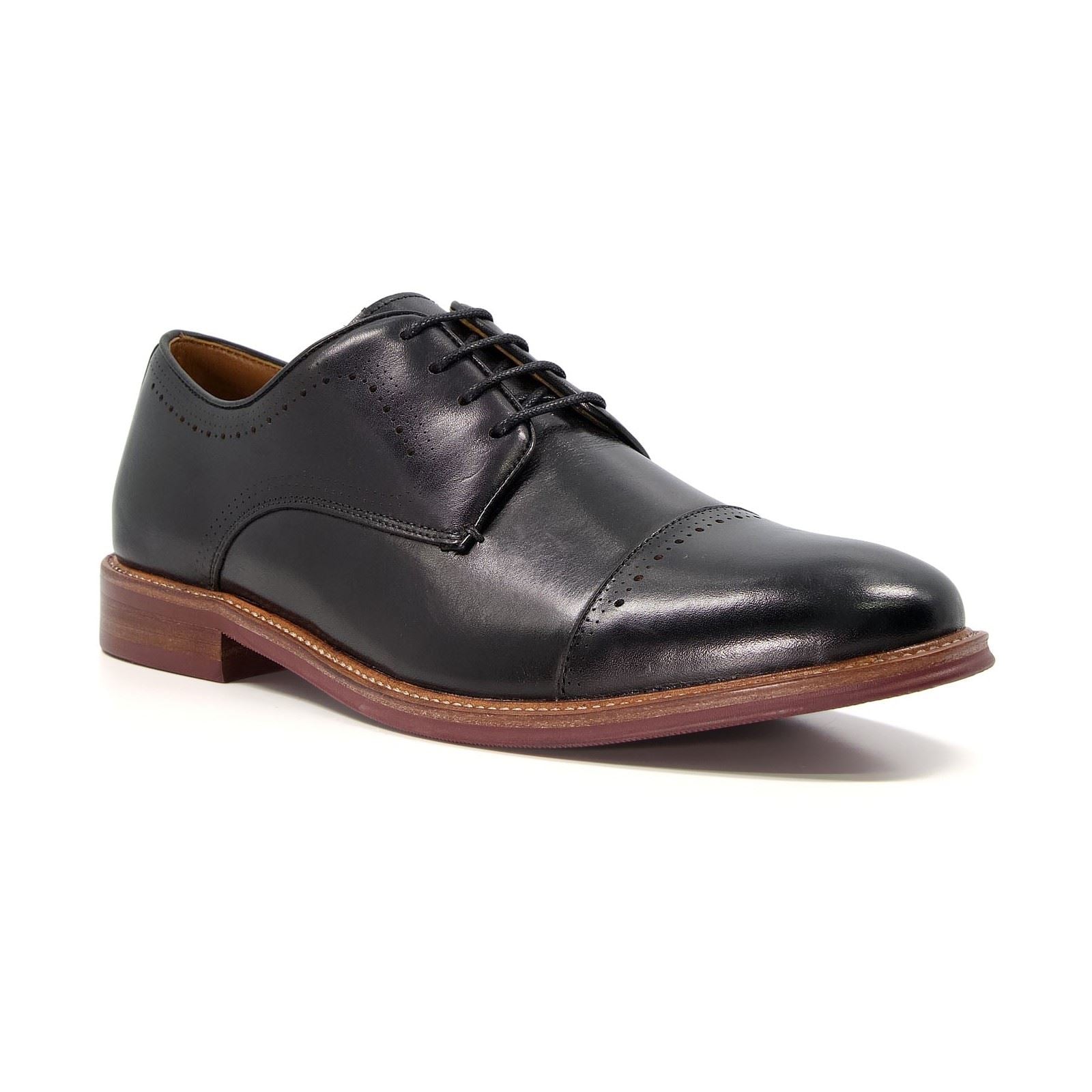Dune Savion Leder-Herrenschuhe In Schwarz-Oxford-Stil