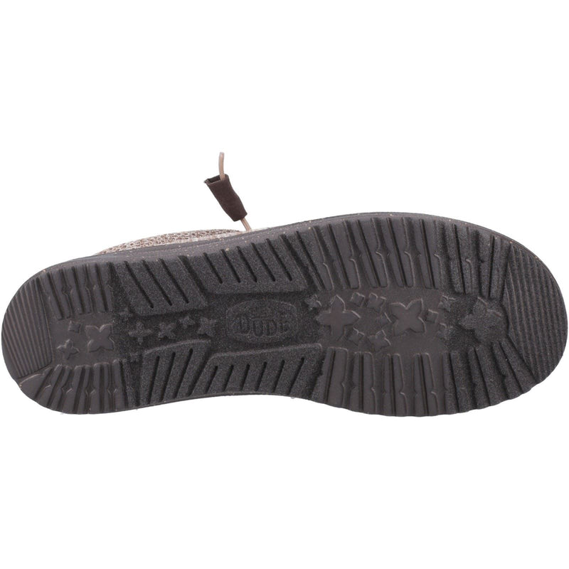 HEYDUDE Wally Stretch Mesh Polyester Herren Mokassins Schuhe in tiefem Taupe/Maulwurfsbraun