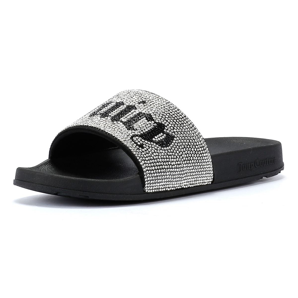 Juicy Couture Donna Diamante Damen Schwarze Pantoletten